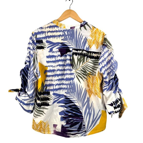 Chicos Womens Button-Down Blouse US16 Tropical Print beach - Picture 3 of 7